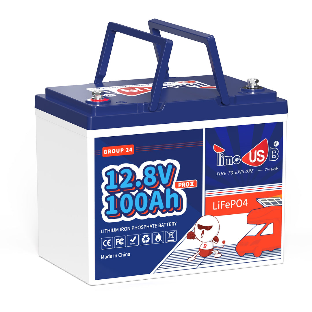 Timeusb Solarbatterie 12V LiFePO4 100Ah Mini