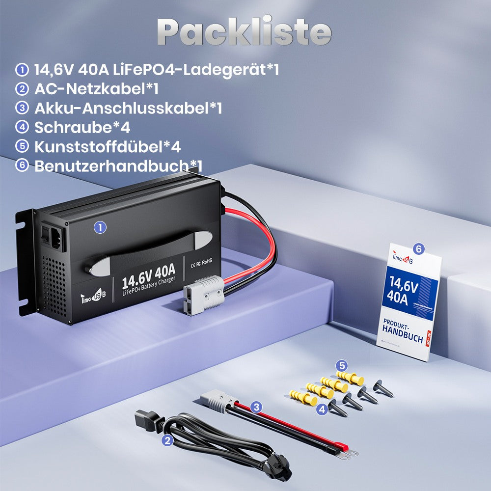 12V Ladegerät 40A Verpackungsinhalt