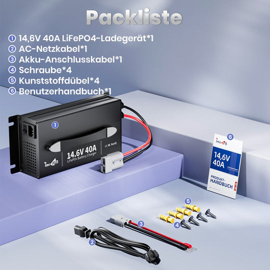 12V Ladegerät 40A Verpackungsinhalt