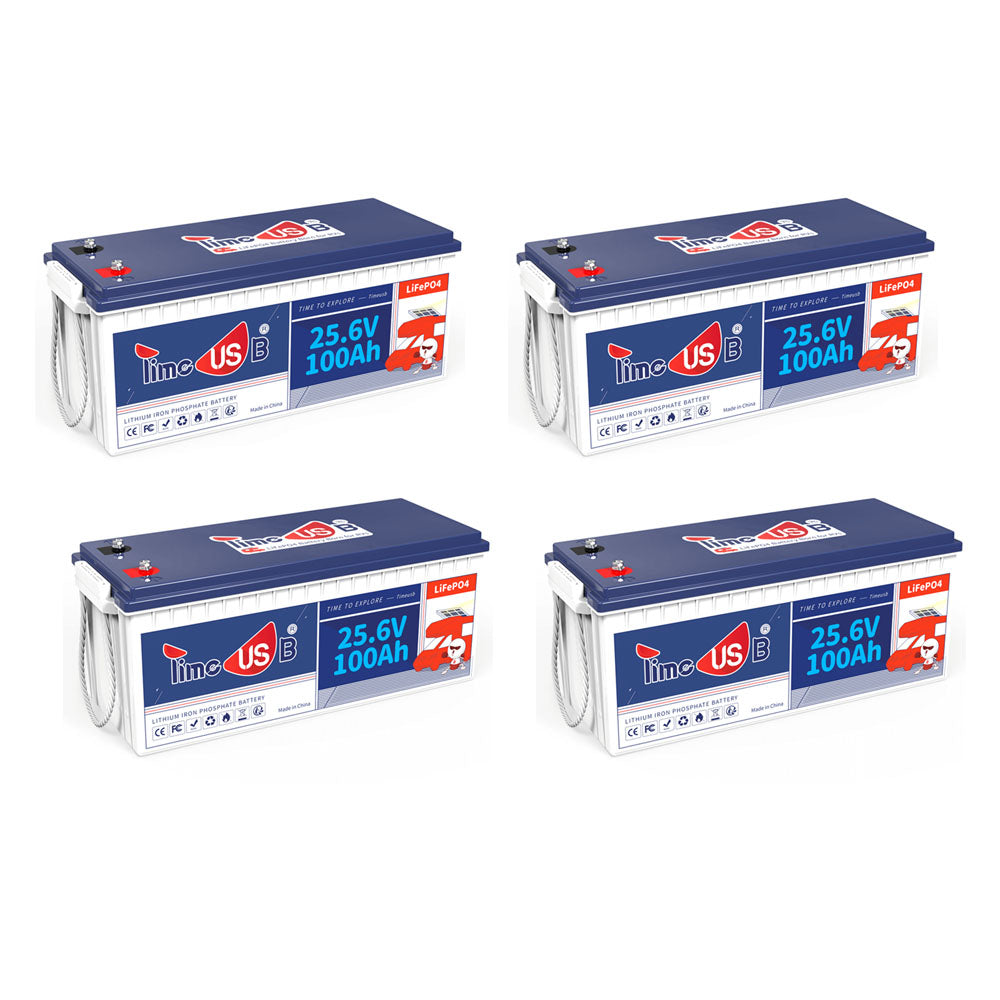 4 Stück Timeusb Lithium Batterie 100Ah 24V LiFePO4