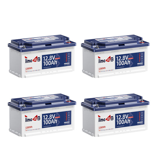 4 Stück Timeusb 100Ah LiFePO4 12V Lithium Batterie