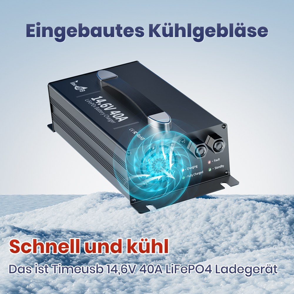 Ladegerät mit eingebautem Kühl Lüfter
