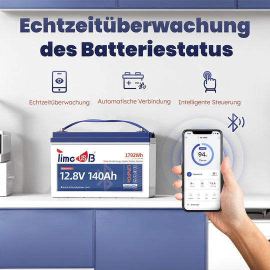 Echtzeitüberwachung von Timeusb 12V LiFePO4 Akku 140Ah Batterie Smart