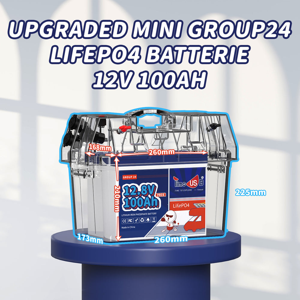 Maße von Timeusb LiFePO4 100Ah Batterie 12V Mini