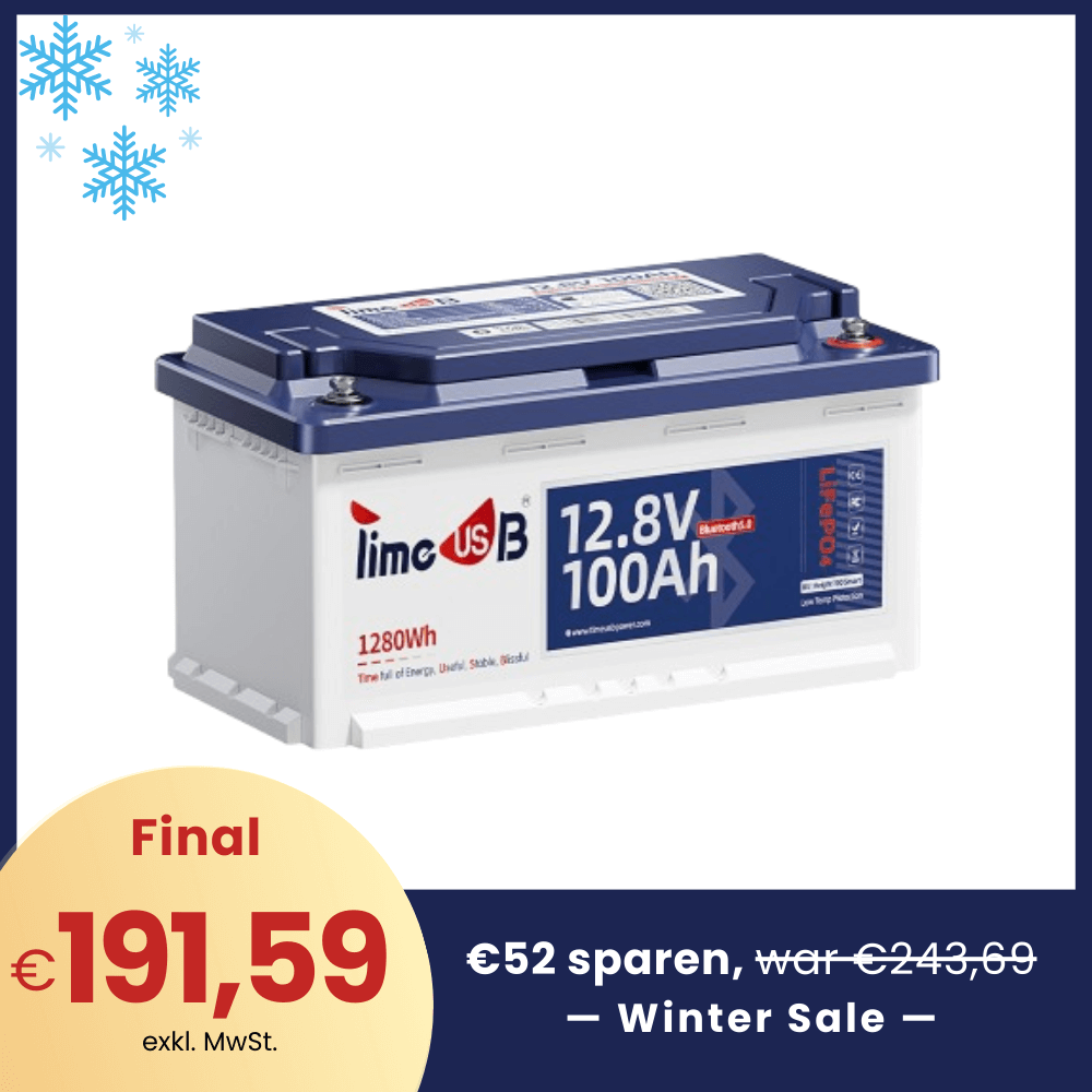 【❄Winter Sale, Tax free】- Timeusb 12V 100Ah H190 Smart Batterie mit Bluetooth und Tieftemperaturschutz