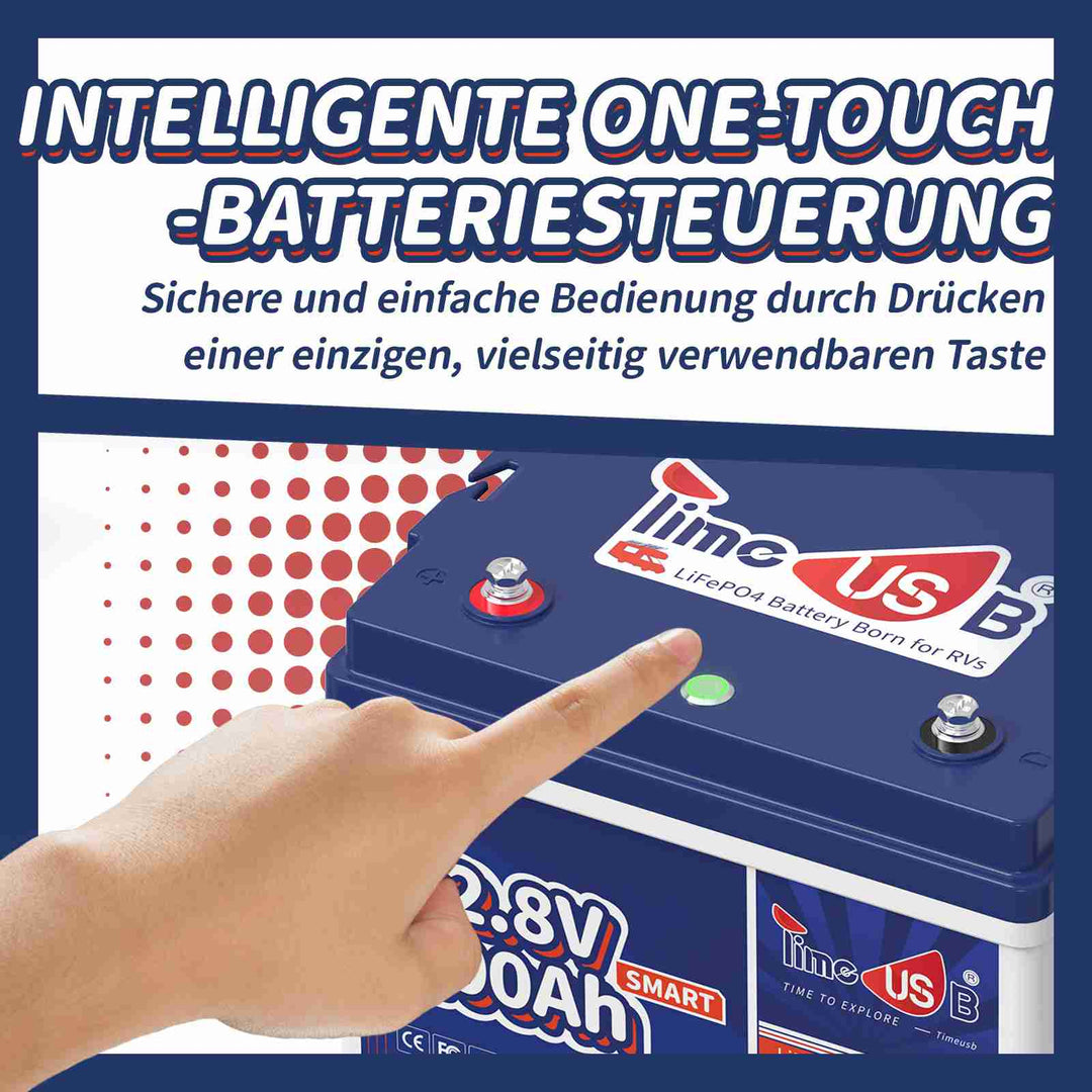 Inteligentna bateria LiFePO4 Timeusb 12V 100Ah | 1,28 kWh i 100 A BMS