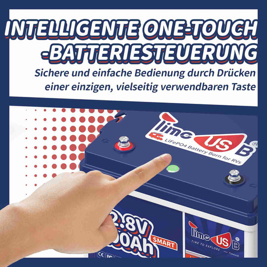 Batterie intelligente LiFePO4 Timeusb 12 V 100 Ah | GTC 1,28 kWh et 100 A