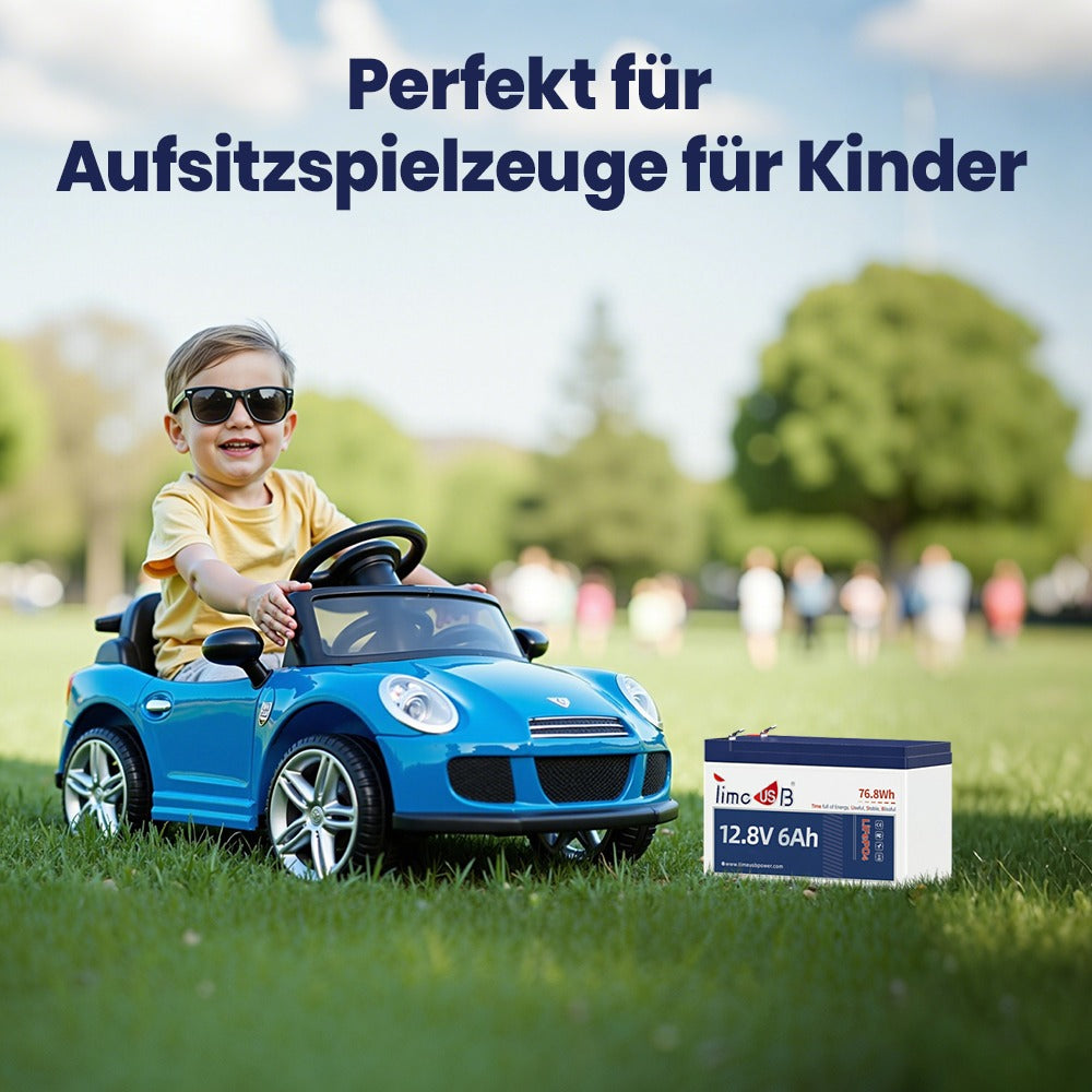 Timeusb 12V 6Ah Batterie für Kinderauto