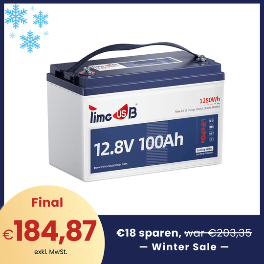 【❄Zimowa wyprzedaż, wolne od podatku】 - Bateria Timeusb 12V 100Ah LiFePO4, BMS z zabezpieczeniem przed niską temperaturą