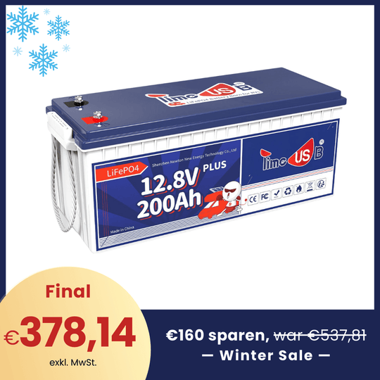 【❄Winter Sale, Tax free】 - Timeusb LiFePO4 200Ah Plus 12 Volt Batterie