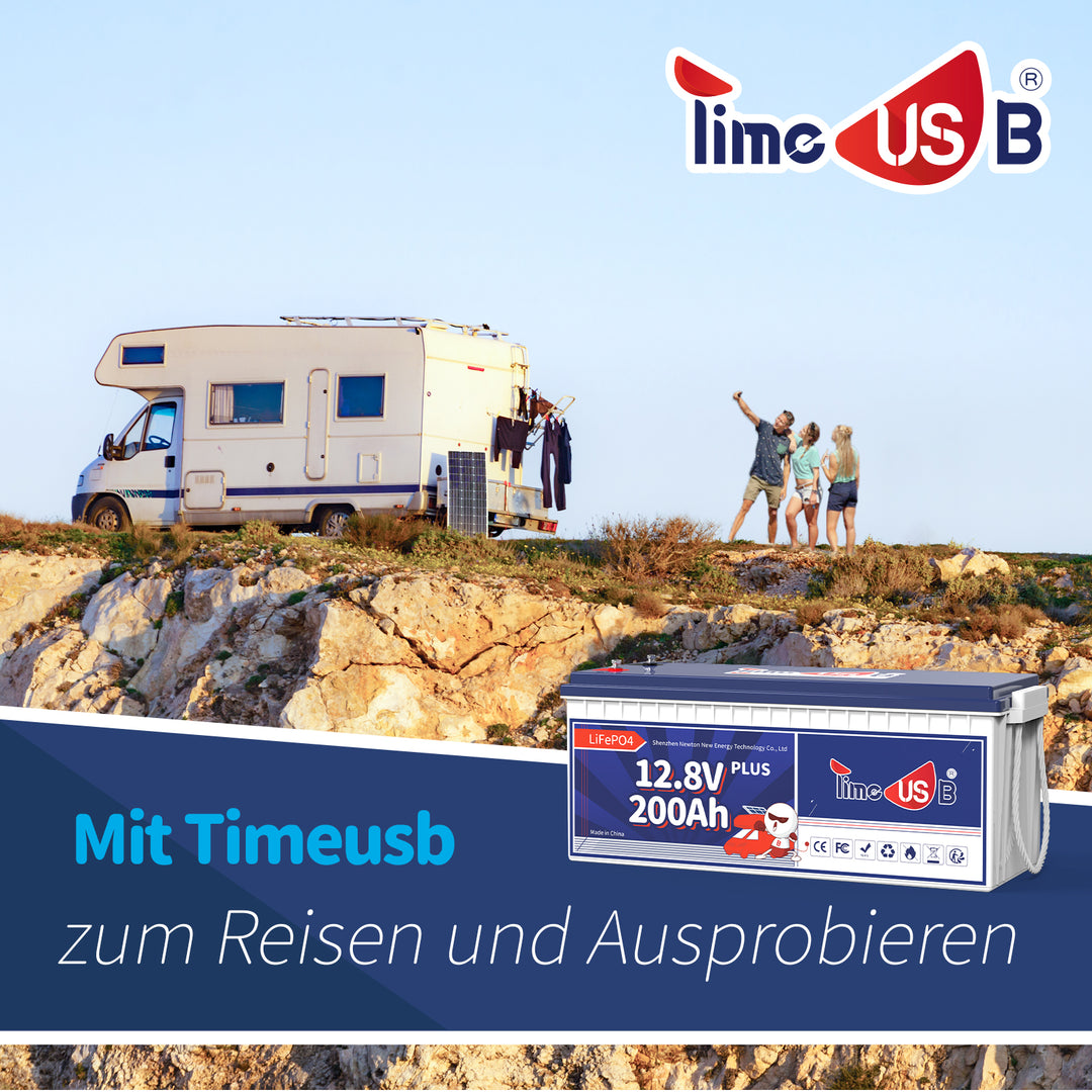 Timeusb LiFePO4 Akku 12V Batterie 200Ah Plus