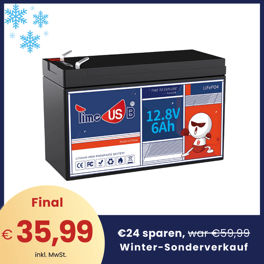 【❄Zimowa oferta specjalna】Akumulator Timeusb LiFePO4 12V 6Ah