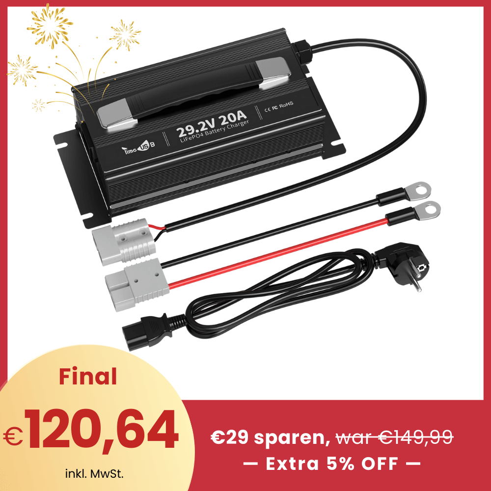 【🎅Oferta świąteczna:】Ładowarka Timeusb LiFePO4 29,2 V 20 A do akumulatora 24 V