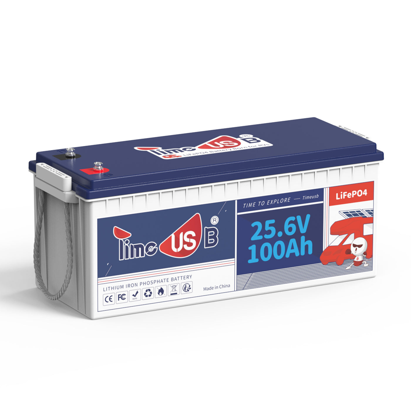 Timeusb 24V 100Ah LiFePO4 Batterie  | 2,56kWh & 2,56kW